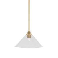 Odyssey Stem Hung Mini Pendant, New Age Brass Finish, 12