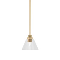 Odyssey Stem Hung Mini Pendant, New Age Brass Finish, 7