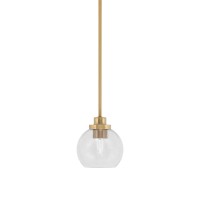 Odyssey Stem Hung Mini Pendant, New Age Brass Finish, 5.75