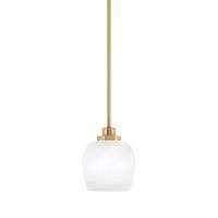 Odyssey Stem Hung Mini Pendant, New Age Brass Finish, 6