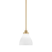 Odyssey Stem Hung Mini Pendant, New Age Brass Finish, 6.25