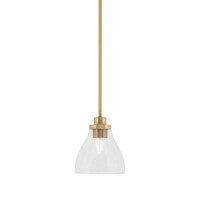 Odyssey Stem Hung Mini Pendant, New Age Brass Finish, 6.25