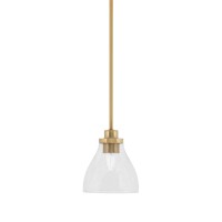 Odyssey Stem Hung Mini Pendant, New Age Brass Finish, 6.25