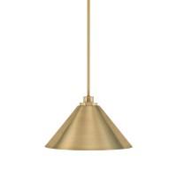 Odyssey Stem Hung Mini Pendant, New Age Brass Finish, 14