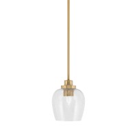 Odyssey Stem Hung Mini Pendant, New Age Brass Finish, 6