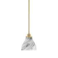 Odyssey Stem Hung Mini Pendant, New Age Brass Finish, 6.25