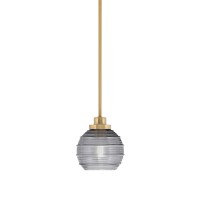 Odyssey Stem Hung Mini Pendant, New Age Brass Finish, 6