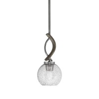 Monterey Stem Hung Mini Pendant, Graphite & Painted Distressed Wood-Look Metal Finish, 5.75