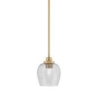 Odyssey Stem Hung Mini Pendant, New Age Brass Finish, 6