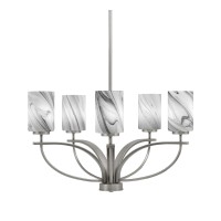 Cavella 5 Light, Uplight Chandelier, Graphite Finish, 4