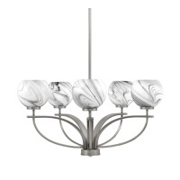 Cavella 5 Light, Uplight Chandelier, Graphite Finish, 5.75