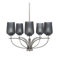 Cavella 5 Light, Uplight Chandelier, Graphite Finish, 5