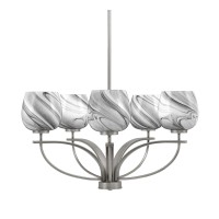 Cavella 5 Light, Uplight Chandelier, Graphite Finish, 6