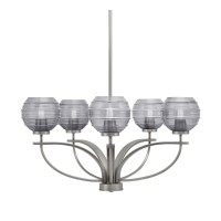 Cavella 5 Light, Uplight Chandelier, Graphite Finish, 6