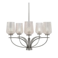 Cavella 5 Light, Uplight Chandelier, Graphite Finish, 5