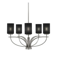 Cavella 5 Light, Uplight Chandelier, Graphite Finish, 4