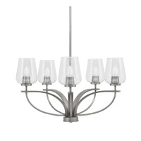 Cavella 5 Light, Uplight Chandelier, Graphite Finish, 5