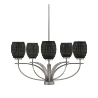 Cavella 5 Light, Uplight Chandelier, Graphite Finish, 5