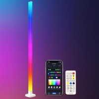 Nopoor Led Corner Lamp Compatible With Alexa, Smart Modern Floor Lamp With Music Sync Corner Floor Lamp, Smart Rgb Corner Lamp With App And Remote Control, 1Pack