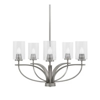 Cavella 5 Light, Uplight Chandelier, Graphite Finish, 4