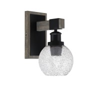 Tacoma Light Wall Sconce, Matte Black & Painted Distressed Wood-Look Metal Finish, 5.75