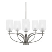 Cavella 5 Light, Uplight Chandelier, Graphite Finish, 5