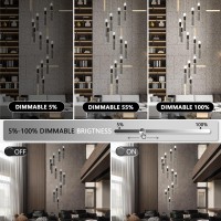 12Light Modern Chandelier Black Gold High Ceiling Chandelier Bubble Crystal Long Chandelier For High Ceiling Foyer Chandeliers