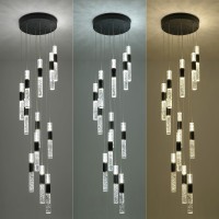 High Ceiling Chandelier Led Chandelier Modern Chandelier 12Light Dimmmable Staircase Chandelier For High Ceilings Modern Black