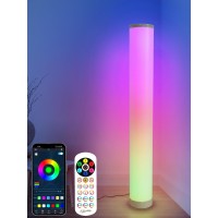 Brizlabs Smart Christmas Floor Lamp, Color Changing Led Lamp With Bluetooth App & Remote, Dimmable Xmas Corner Mood Standing Floor Lamp With 16 Million Diy Colors, Music Sync For Living Room Bedroom