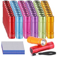 Kunhe 60 Pack Small Mini Flashlights For Kids Bulk With Batteries Cheap Led Flash Lights For Party Favor Camping Halloween