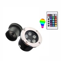 Rgb Submersible Led Light - Outdoor Recessed Spotlight, Led Floor Spotlight With Remote Control Ip68 Waterproof Buried Garden Lamp Color Changing Led Recessed Spotlight (Color : Rgb+Remote, Size : 3