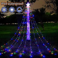 Sqianitl Christmas Decoration Outdoor Star String Lights,11.5Ft Christmas Tree Lights Easy Installation Waterproof Christmas Lights For Yard Garden Indoor Outdoor (Multi-Colored)