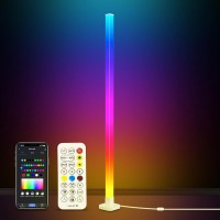 Jolywell Rgb Floor Lamp 63 Led Corner Floor Lamp Compatible With Alexa Smart Standing Lamp With Music Sync And Diy Colors M