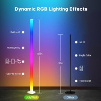 Jolywell Rgb Floor Lamp 63 Led Corner Floor Lamp Compatible With Alexa Smart Standing Lamp With Music Sync And Diy Colors M