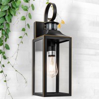 Large Motion Sensor Outdoor Wall Light 20 Black Dusk To Dawn Outdoor Lighting Modern Wall Mount Light Fixture Waterproof P