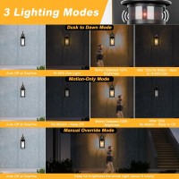 Large Motion Sensor Outdoor Wall Light 20 Black Dusk To Dawn Outdoor Lighting Modern Wall Mount Light Fixture Waterproof P