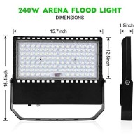 Juyace 36000Lm Led Stadium Lights Outdoor 1500 Watt Equivalent Wider Lighting Angle Led Flood Light 100277V 240W 5000K Daylight