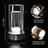 Cordless Table Lamp For Outdoor Indoor Portable Metal Desk Lamp Rechargeable Led Crystal Lantern Lamp 3 Color Stepless Dimmin