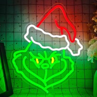 Janhune Christmas Neon Sign Cartoon Christmas Neon Light Sign Christmas Led Signs For Wall Light Up Signs For Home Party Neon Wa