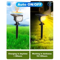 Physhy Solar Spot Lights Outdoor7 Modes Color Changing Solar Landscape Lightsip67 Solar Spotlights Outdoor Waterproofrgb Sola