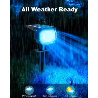 Physhy Solar Spot Lights Outdoor7 Modes Color Changing Solar Landscape Lightsip67 Solar Spotlights Outdoor Waterproofrgb Sola