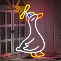 Lmsignly Goose Neon Sign Cowboy Goose Neon Sign For Wall Decor Cool Led Neon Light Sign Dimmable Usb Powered Cowboy Hat Neon Lig