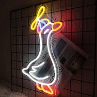 Lmsignly Goose Neon Sign Cowboy Goose Neon Sign For Wall Decor Cool Led Neon Light Sign Dimmable Usb Powered Cowboy Hat Neon Lig