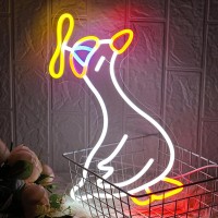 Lmsignly Goose Neon Sign Cowboy Goose Neon Sign For Wall Decor Cool Led Neon Light Sign Dimmable Usb Powered Cowboy Hat Neon Lig