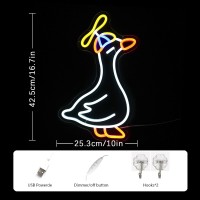 Lmsignly Goose Neon Sign Cowboy Goose Neon Sign For Wall Decor Cool Led Neon Light Sign Dimmable Usb Powered Cowboy Hat Neon Lig