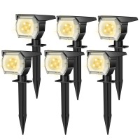 Eiuio Solar Outdoor Lights, Solar Lights Outdoor Waterproof, Solar Spot Lights Outdoor With Auto On/Off And 3 Lighting Modes, Outdoor Lights For Garden Decor, Outdoor Decor, 6 Pack(Warm White)