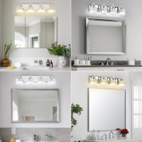 Wilon Bathroom Vanity Light Fixtures 4 Light Modern Crystal Vanity Light Over Mirror Chrome Bathroom Light Fixtures Crystal Van