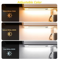 Under Cabinet Lights With 3 Color Temperature 2 Pack Dimmable Rechargeable Battery Operated Lights Magnetic Wireless Motion Se