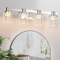 Quntis Chrome Bathroom Vanity Light Fixture 4Light Led Lighting Fixtures Over Mirror 5 Cct Modern Bathroom Vanity Light With