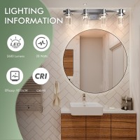 Quntis Chrome Bathroom Vanity Light Fixture 4Light Led Lighting Fixtures Over Mirror 5 Cct Modern Bathroom Vanity Light With